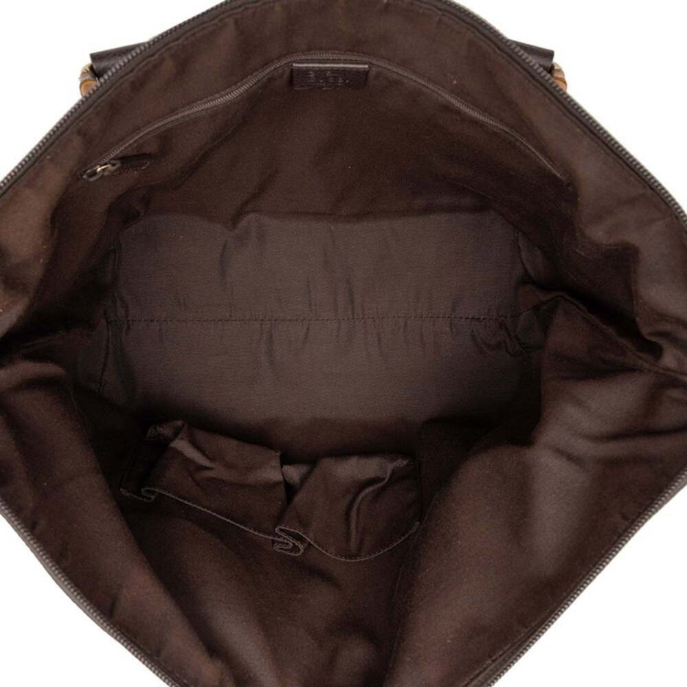 GUCCI Authentic Brown Leather Bamboo Shoulder Bag - Picture 4 of 6